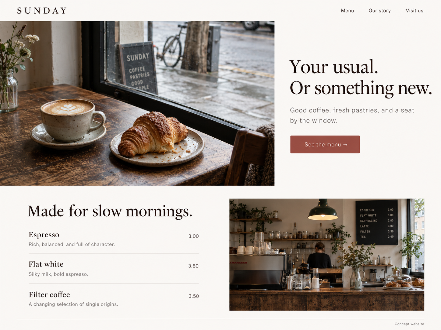 Sunday website design concept
